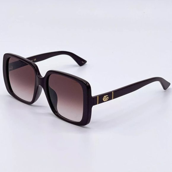 Sale! New Gucci 56mm Brown and Burgundy Women's Sunglasses! - Picture 1 of 8